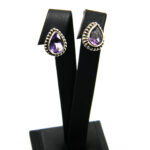 Cercei din argint cu ametist - stil vintage - K266Y60D