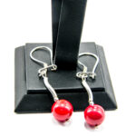 Cercei handmade din argint si coral - stil fashion - Elena - HM0823B