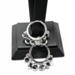 Cercei din argint cu cristale negre - stil fashion - K170A52E-1