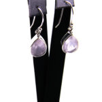 Cercei din argint cu cuart roz - Celia - K311Y56E