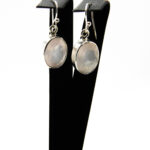 Cercei din argint cu cuart roz natural fatetat - Elif - K266Y63D