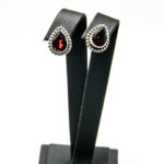 Cercei din argint cu granat - stil vintage - K266Y60D-2