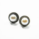 Cercei din argint cu perle albe - stil vintage - K7.8TY74D