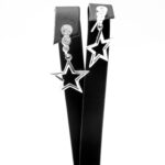 Cercei din argint cu pietre zirconiu - Stea - K135A71G