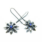 Cercei din argint si topaz albastru - Art Deco - K145F9C