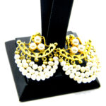 Cercei handmade din argint aurit cu perle de cultura - stil vintage oriental - K190E49G-1X