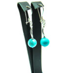 Cercei handmade din argint cu turcoaz - stil fashion - Elena - HM0783