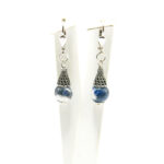 Cercei handmade din argint cu sodalit - stil oriental - Unicat - K135HM92G - imagine 2