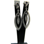 Cercei lungi din argint si pietre zirconiu - stil vintage - Unicat - K140A74E