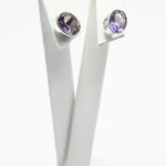 Cercei mici cu surub din argint cu ametist - stil fashion - K240Y88G1