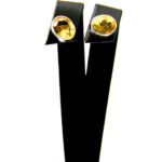 Cercei mici cu surub din argint cu citrin - stil fashion - K240Y88G-2