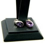 Cercei mici din argint cu ametist fatetat - Claudia - K267Y46FX