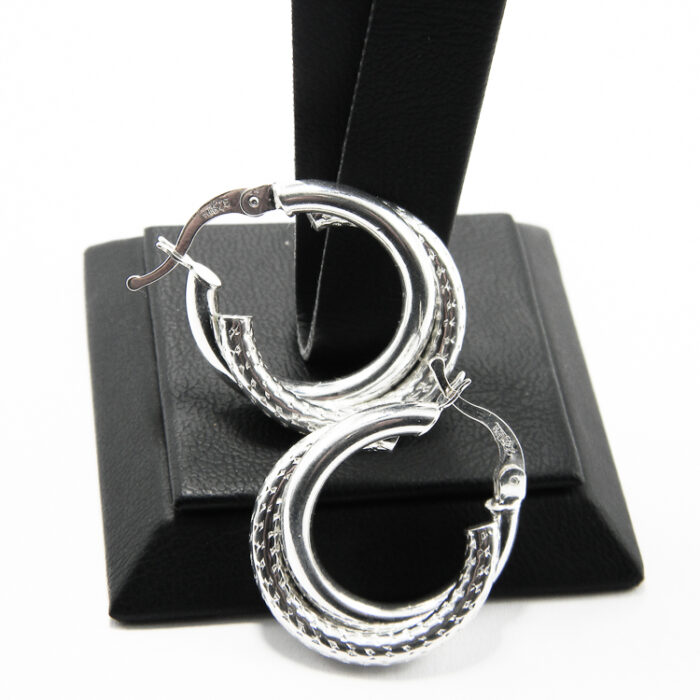 Cercei rasuciti din argint fara pietre - stil fashion - Rona - K170A59E - imagine 7