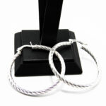 Cercei rotunzi din argint fara pietre - Creole - K170A75EX