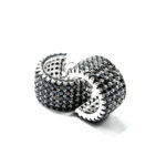 Cercei stil fashion din argint cu pietre zirconiu negre - Flavia - C150A-69