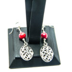 Cercei unicat din argint si jad rosu - Ayna - cercei handmade - HM0559B