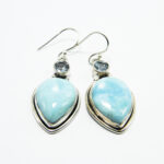 Cercei unicat din argint cu larimar si acvamarin - Iulia - K311Y55E