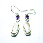 Cercei unicat din argint cu sidef Abalonne si ametist - Martina - K244Y16CX