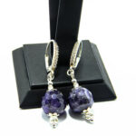 Cercei unicat handmade din argint cu ametist si pietre zirconiu - Virginia - HMX0472X