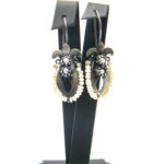 Cercei unicat handmade din argint cu perle albe - model oriental - K120Y30D1X