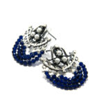 Cercei unicat handmade din argint cu perle si cristale bleumarin - stil oriental - K190E51G