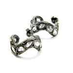 Cercei vintage unicat din argint antichizat si pietre zirconiu - Eloise - K185A37B