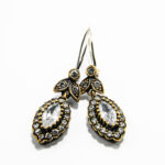 Cercei vintage din argint cu pietre zirconiu - stil oriental - C130A-34X