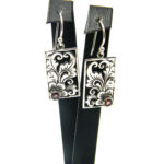 Cercei vintage din argint cu spinel rosu - stil Art Nouveau - K239Y7D