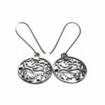 Cercei vintage din argint fara pietre - stil Art Nouveau - Pasari - K377Y95G