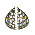 Cercei vintage handmade din argint cu labradorit - Unicat - Madlenne - K210F1G-1