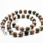 Colier unicat handmade din unakite si argint - stil vintage - CL300Y8B - imagine 7