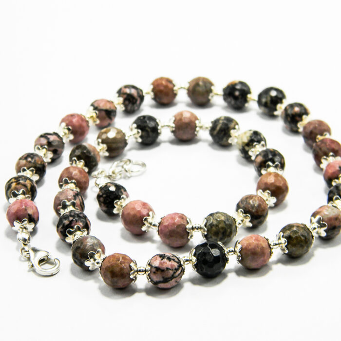 Colier unicat handmade din unakite si argint - stil vintage - CL300Y8B - imagine 7