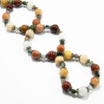 Colier handmade unicat din argint si agate colorate - Mozaic - HM0133X