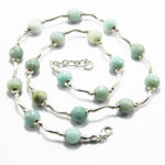 Colier unicat din argint cu amazonit - Handmade - stil fashion - CL125F2C