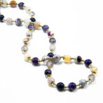 Colier unicat handmade din argint cu agate colorate - stil fashion - CL145F15EX