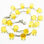 Colier unicat handmade din argint cu cristale galbene - Olivia - HM0803X