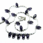Colier unicat handmade din argint si cristale mov - Olivia - HM0529X