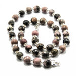 Colier unicat handmade din unakite si argint - stil vintage - CL300Y8B