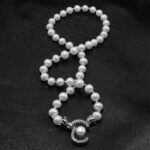 Colier vintage statement din perle albe si argint - Unicat - Handmade - HM0788X - imagine 2