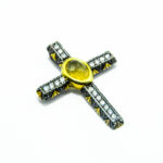 Cruciulita din argint cu citrin si pietre zirconiu - stil oriental - P130E22G