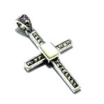 Cruciulita din argint cu marcasite si sidef - P275Y7D-1