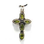 Cruciulita vintage din argint cu peridot - Unicat - P240Y101G-1