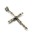 Cruciulita vintage din argint cu topaz galben - model celtic - P190A78G-1