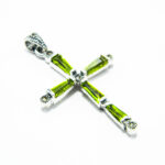 Cruciulita vintage din argint cu topaz verde - model celtic - P190A78G-2