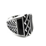 Inel barbatesc din argint cu pasta polimerica - model etno - i150Y126G