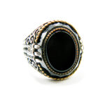 Inel barbatesc din argint cu onix - stil vintage oriental - Unicat - i170Y146G