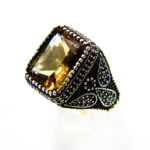 Inel barbatesc unicat din argint cu zultanit - stil Art Nouveau - i180Y137G