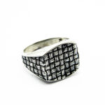 Inel barbatesc vintage din argint fara pietre - stil Art Deco - i150Y121G