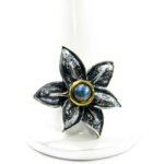 Inel din argint cu labradorit - stil vintage - Unicat - Magnolia - i135E47G-1