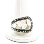 Inel din argint cu marcasite si sidef - stil vintage - i234Y110E